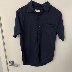 Buck Mason Medium Navy Blie Short Sleve Button Down
